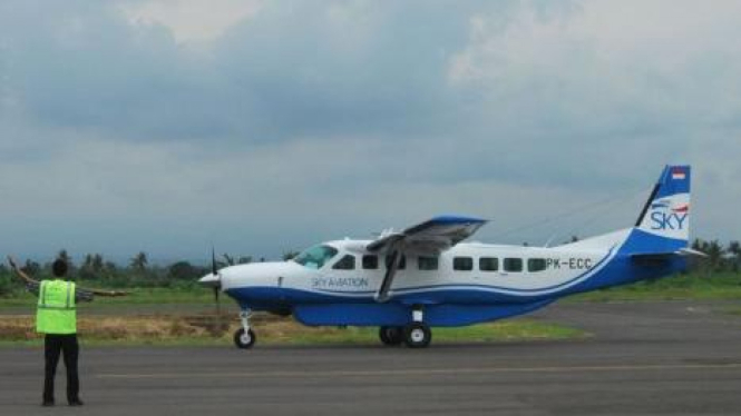 Grand Caravan Sky Aviation terbang perdana di Bandara Blimbingsari, Banyuwangi