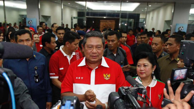 SBY memberikan keterangan pers usai final leg 2 Indonesia vs Malaysia