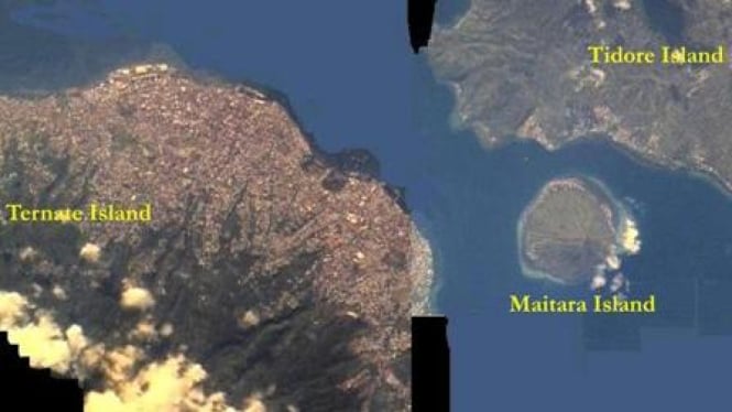 Kepulauan Maluku Utara yang diambil Satelit  Lapan-Tubsat