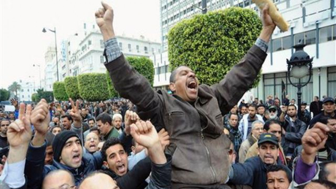 Demonstrasi di ibukota Tunisia, Tunis