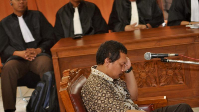 Gayus Tambunan menjalani sidang putusan.