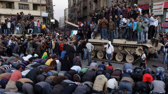 Aksi demonstrasi di Mesir.