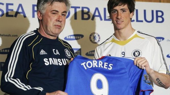 Fernando Torres dan Carlo Ancelotti