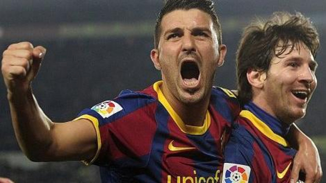 David Villa & Lionel Messi