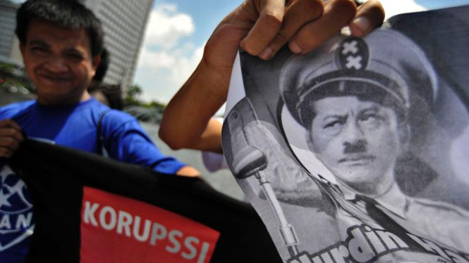 Demonstrasi menuntut mundur Nurdin Halid sebagai Ketua PSSI di Jakarta