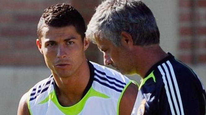 Cristiano Ronaldo  dan Jose Mourinho di Real Madrid.
