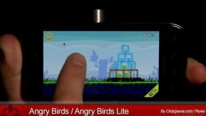 Game Angry Birds di iPhone.
