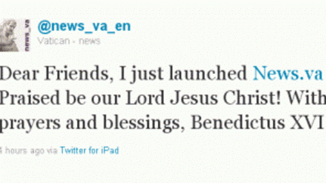 Tweet Pertama Paus Benediktus