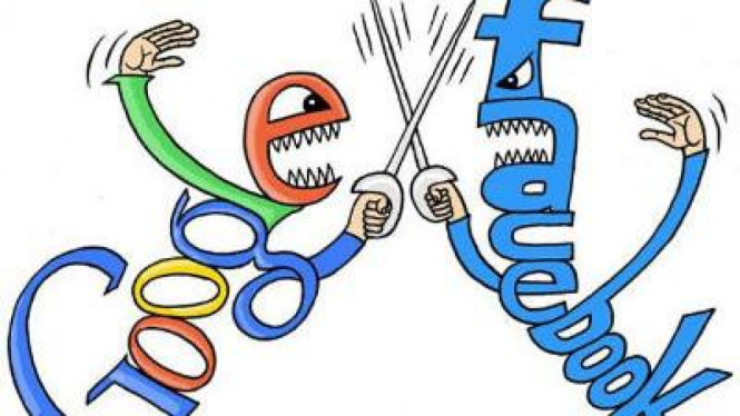 Ilustrasi Google dan Facebook.