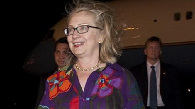 Menlu AS, Hillary Clinton, tiba di Bali.
