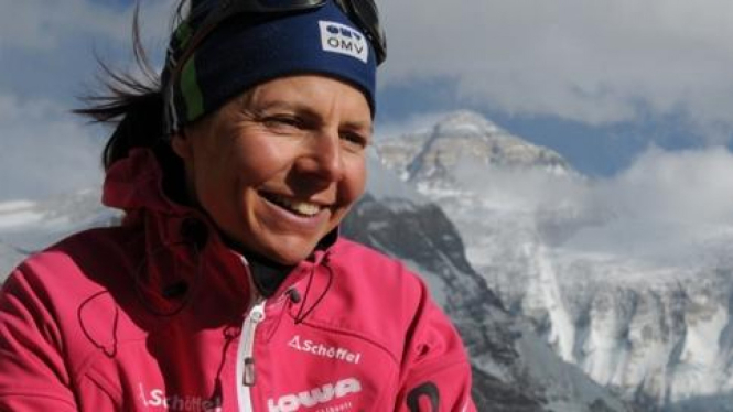 Gerlinde Kaltenbrunner, wanita pertama yang mendaki K2, Himalaya, tanpa oksigen.