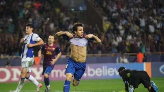 Cesc Fabregas cetak gol perdana untuk Barca
