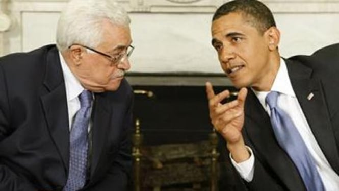 Presiden Palestina Mahmoud Abbas dan Presiden AS Barack Obama