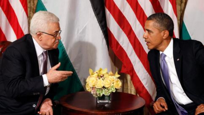 Presiden Palestina Mahmoud Abbas dan Presiden AS Barack Obama