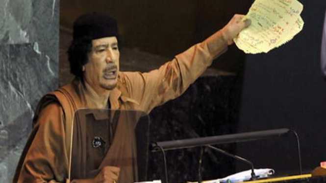 Muammar Khadafi berpidato di Sidang PBB 23 September 2009