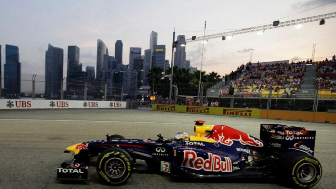 Sebastian Vettel (Red Bull Racing) di GP Singapura