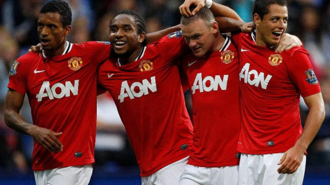 Luis Nani, Anderson, Wayne Rooney dan Javier Hernandez