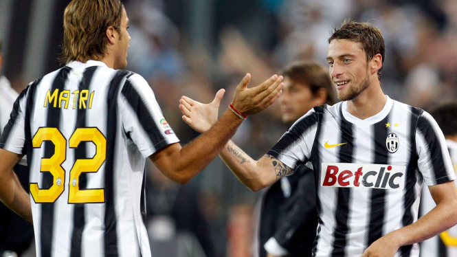 Alesandro Matri (kiri) dan Claudio Marchisio