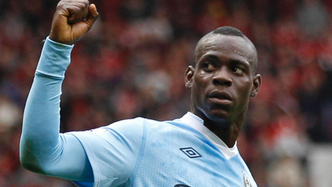 Mario Balotelli di pertandingan melawan Man.United