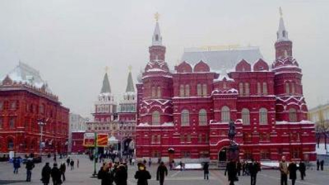 Red square alun-alun kota Moscow