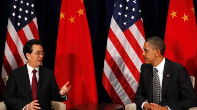 Presiden China saat bertemu Barack Obama di Hawaii, AS