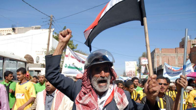 Aksi demonstrasi di Yaman