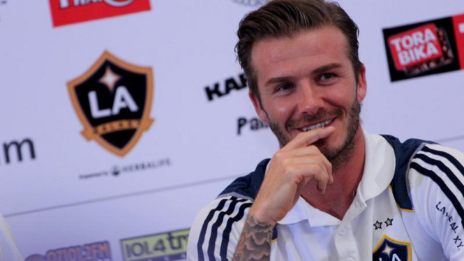 David Beckham di Jumpa Pers Timnas Indonesia VS LA Galaxy