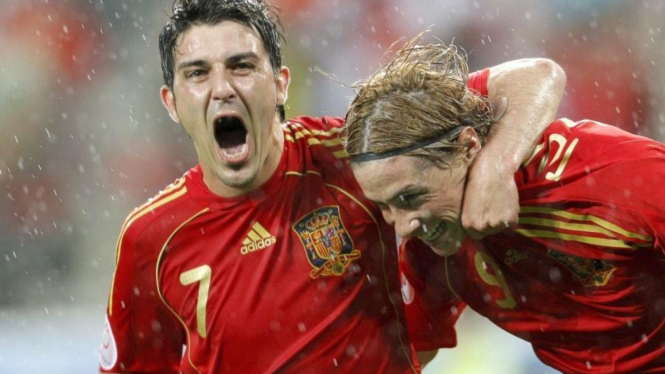 David Villa (kiri) dan Fernando Torres