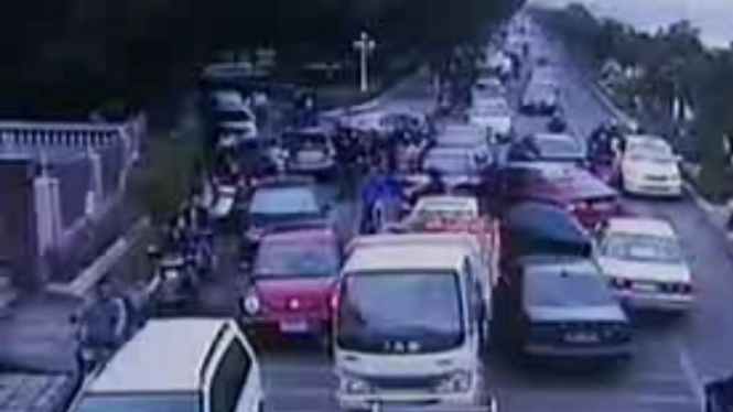 Pencuri terjabak kemacetan di China