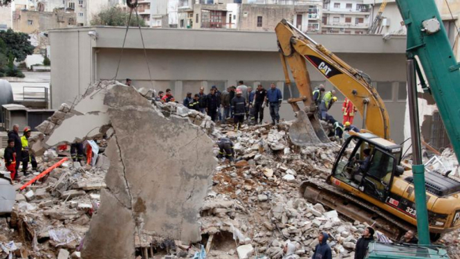 Gedung runtuh di Beirut, Lebanon