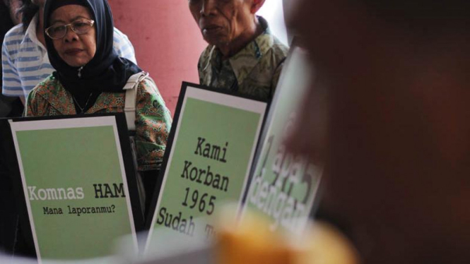 Korban Kekerasan 1965 Unjuk Rasa di Komnas HAM