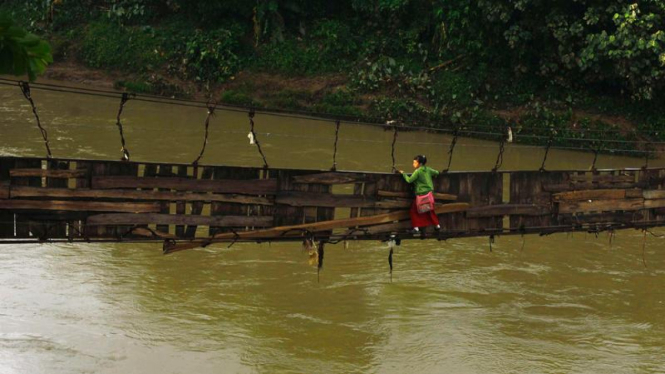Jembatan rusak di Lebak, Banten