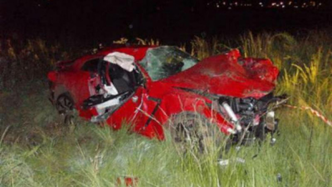 Nissan GT-R mengalami kecelakaan di Afrika Selatan