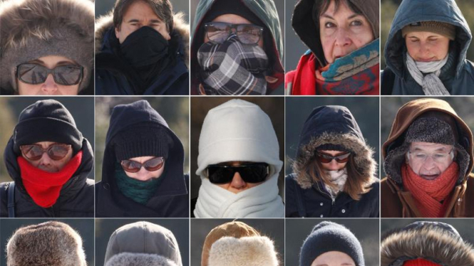Penduduk Eropa di tengah cuaca dingin ekstrem
