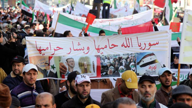 Demonstrasi menentang Bashar al-Assad di Suriah