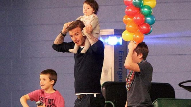 David Beckham dengan ketiga anaknya