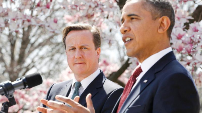 PM Inggris David Cameron dan Presiden Obama di Gedung Putih