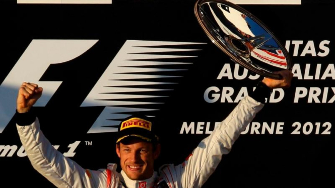 Jenson Button saat menjuarai GP Australia 2012