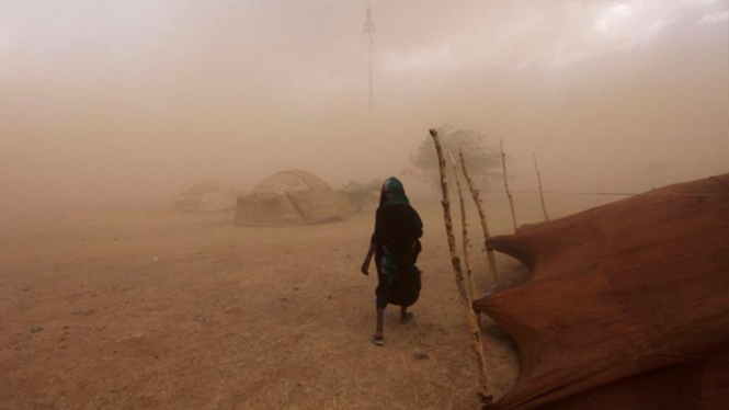 Badai pasir di wilayah Sahel, Niger.