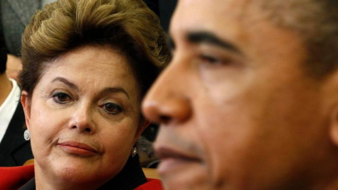 Presiden Brasil Dilma Rousseff dan Presiden AS Barack Obama