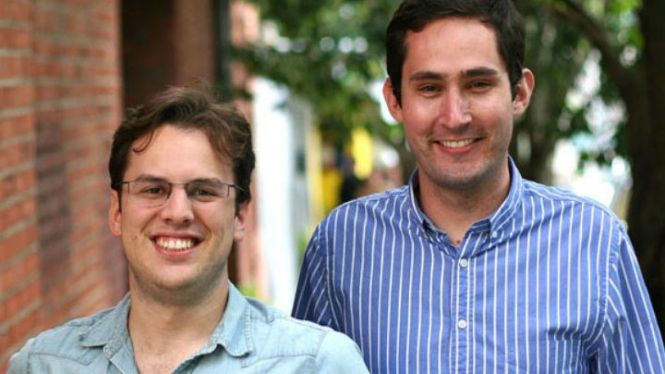 Kevin Systrom (kanan) dan Mike Krieger, pendiri Instagram.