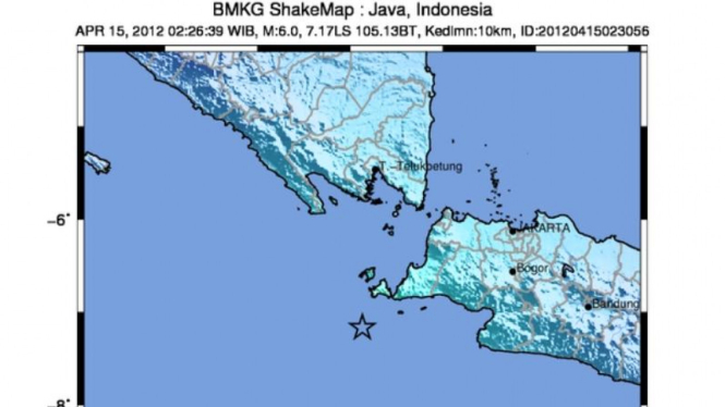 Lokasi gempa Pandegelang