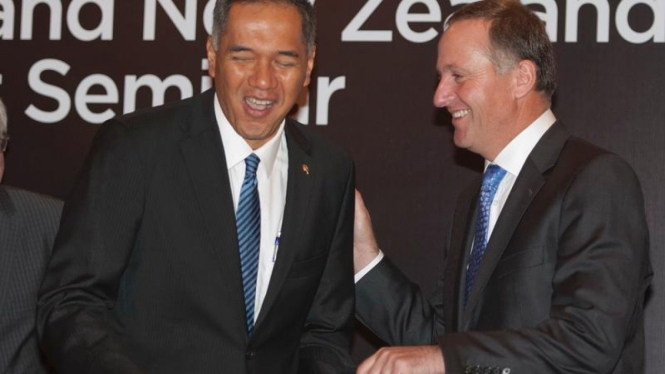 PM Selandia Baru John Key dan Menteri Gita Wirjawan