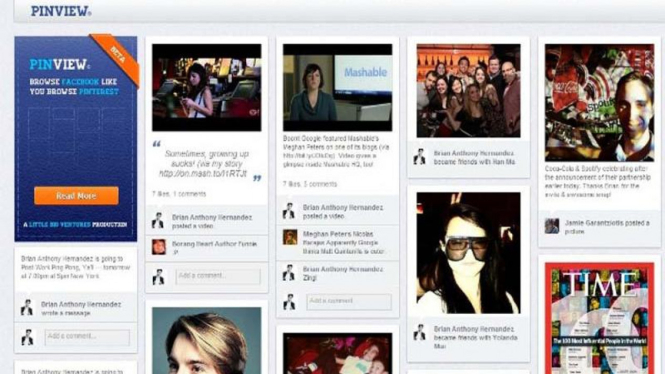 Aplikasi PinView Ubah Facebook Jadi Pinterest