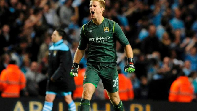 Kiper ManCity, Joe Hart meluapkan kegembiraan usai mengalahkan MU