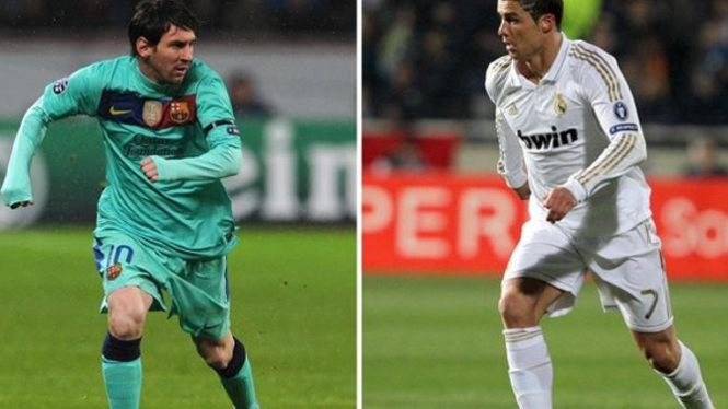 Lionel Messi (kiri) dan Cristiano Ronaldo