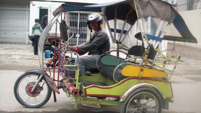 Becak motor di Medan
