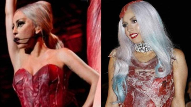 Lady Gaga Kenakan Busana Daging