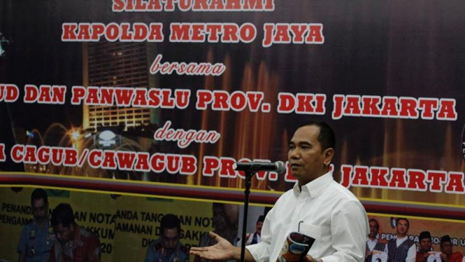 Biem Benyamin, saat menjadi calon Wakil Gubernur DKI Jakarta di Polda Metro