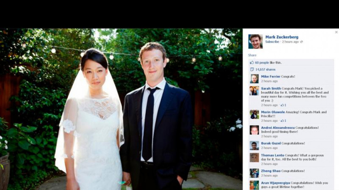Pernikahan Mark Zuckerberg dengan Priscilla Chan